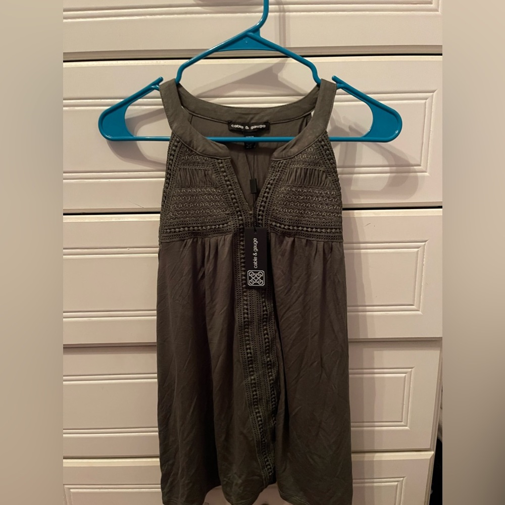 green tank top